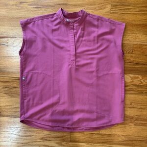 Figs Pink Rafaela Oversized Scrub Top | Size Small | Quartz